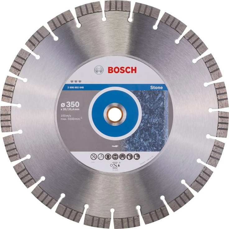 Bosch Professional Diamanttrennscheibe (für extrem hartes Gestein, Ø: 350 mm, Zubehör für Tisch- und Benzinmotorsägen) – Bild 1