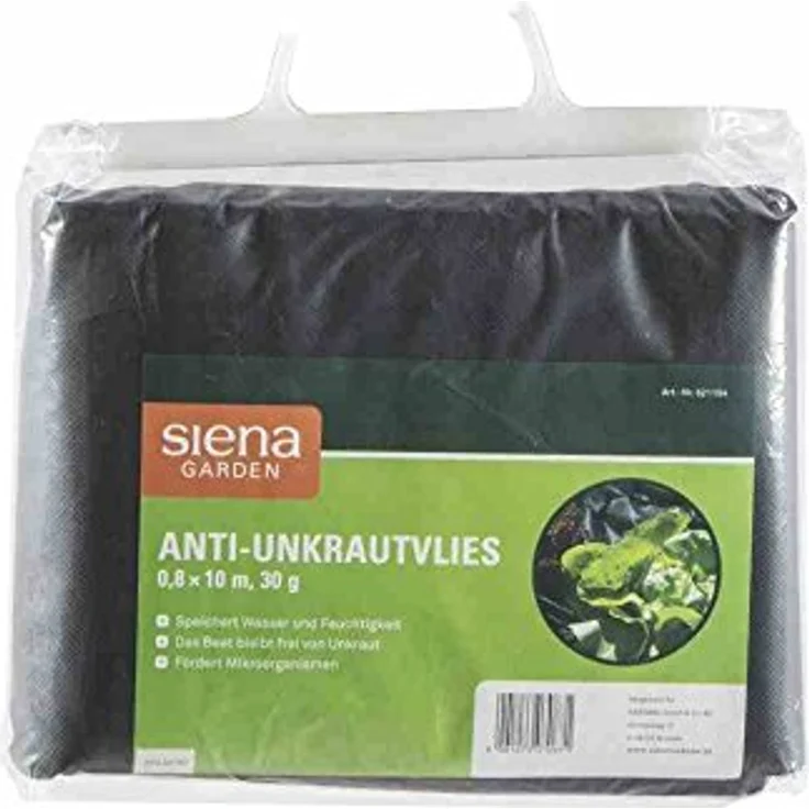 Siena Garden Anti-Unkrautvlies 0,8x10m 30g, SB, schwarz