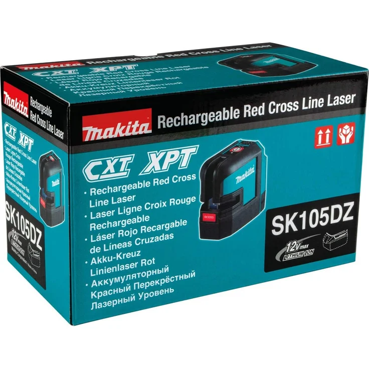 Makita SK105DZ Akku-Kreuz Linienlaser rot, 12 V, Blau, Silber 25 m – Bild 3