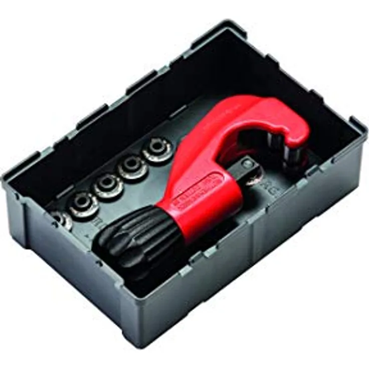 Rothenberger 1000002190 Tube Cutter TC 35  Schneidräder | Rohrabschneider mit versenkbaren Rohr-Innenentgrater und Ersatzschneidrad | Wiederverwendbare ROBOX | für Verschiedene Rohrarten Ø 6-35 mm, Rot