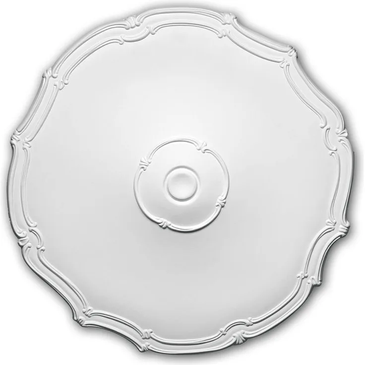 Profhome Decor - Rosette PROFHOME 156016 Zierelement Deckenelement Jugendstil weiß Ø 48,0 cm