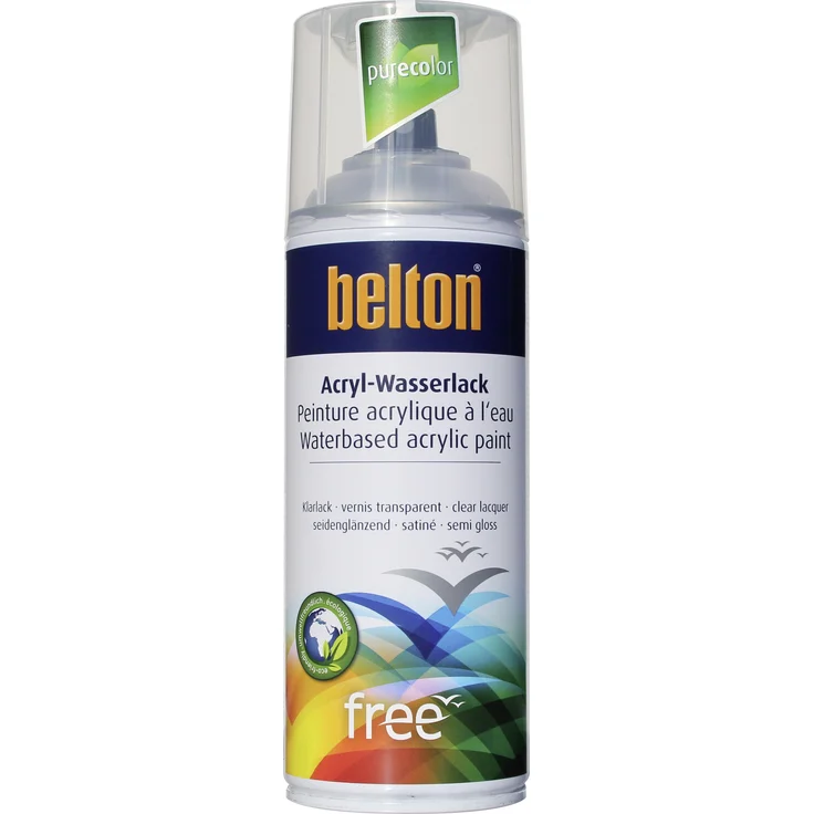 belton free Lackspray 400 ml, Acryl Wasserlack, gelbgrün, matt – Bild 1