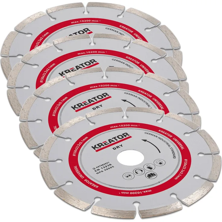 Diamant Trennscheibe 4er Set 150 mm segmentiert für Schlitzfräse