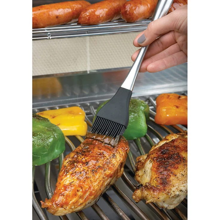 Napoleon Grillpinsel, Edelstahl, mit Silikonborsten, hitzebeständig, 29 cm – Bild 2