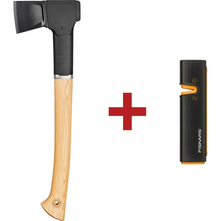 Fiskars Set: Norden Axt N12 + Xsharp Axt- und Messerschärfer - Fiskars