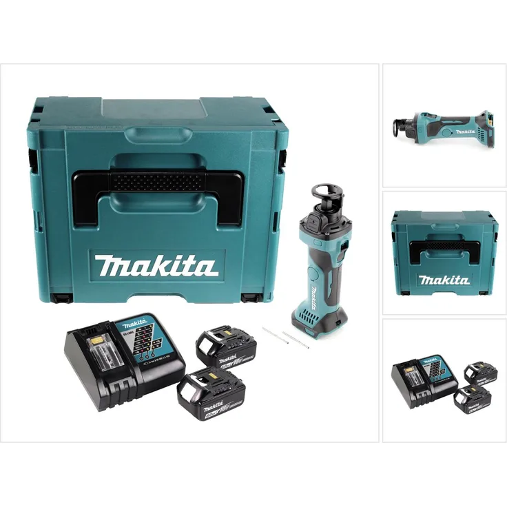 Makita DCO 180 RGJ Akku Rotationsschneider 18 V 30.000 U/min + 2x Akku 6,0 Ah + Ladegerät + Makpac