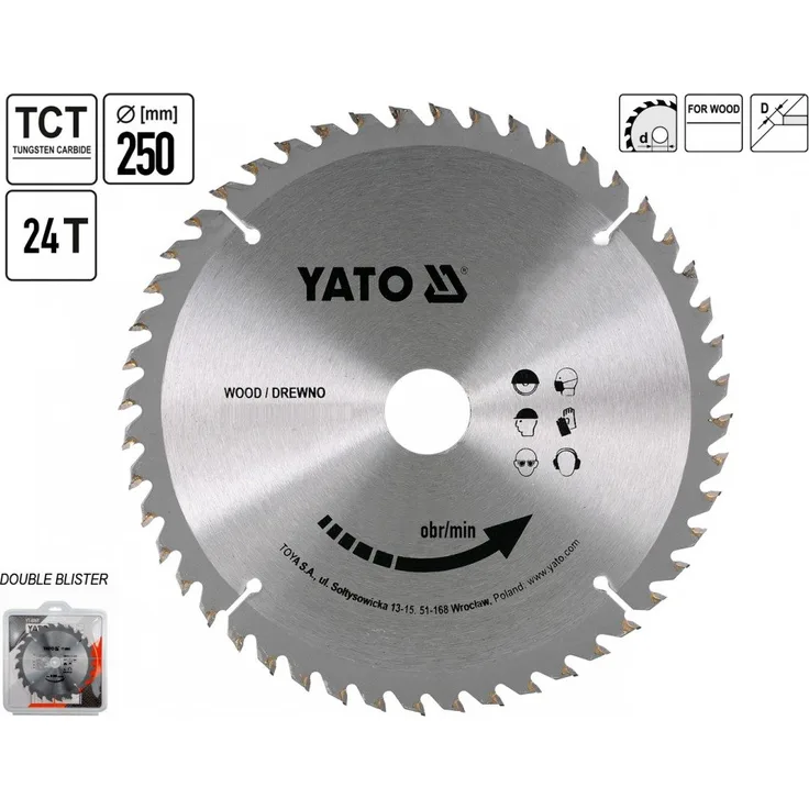 TCT BLADE FOR WOOD 250X24TX30 MM