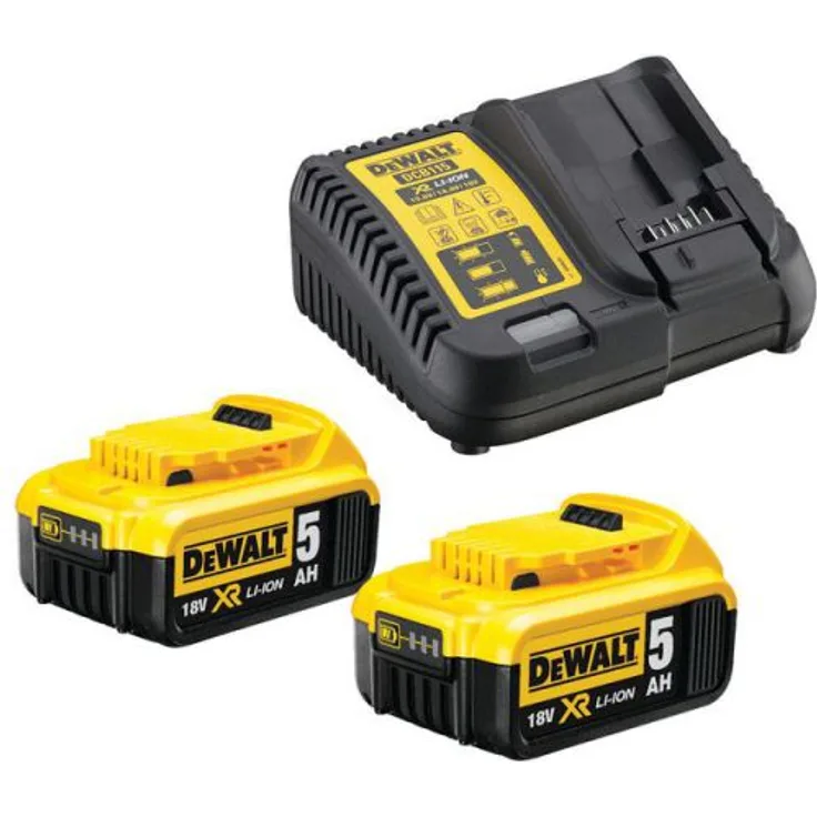 DeWalt Starter-Kit 2 x 5,0 Ah Akkus DCB115P2 + Ladegerät