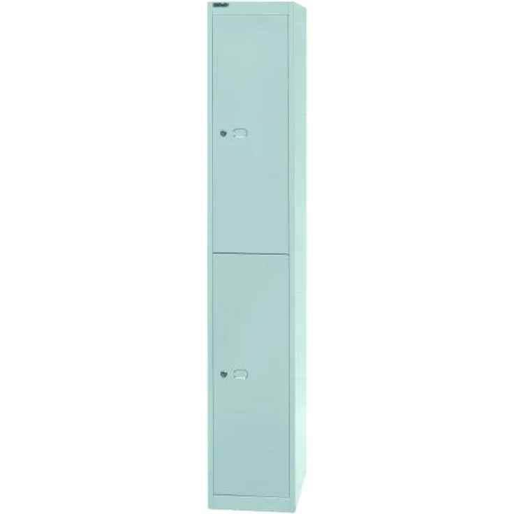 Bisley Garderobenschrank Office, 1 Abteil, 2 Fächer, T 457 mm, Farbe lichtgrau
