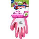Spontex Lady Garden Handschuhe, Gartenhandschuhe für Damen, weicher Strick aus Bambus-Viskosefasern, mit Latexbeschäumung, Größe M, 1 Paar