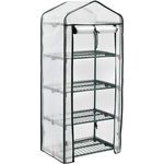 Foliengewächshaus mit 4 Ablagen - Frühbeet, Tomatenhaus, Treibhaus - weiß mit grün