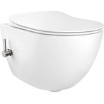 Creavit FREE Wand WC spülrandlos mit Bidetfunktion und integrierter Armatur, SoftClose TakeOff WC-Sitz, weiß