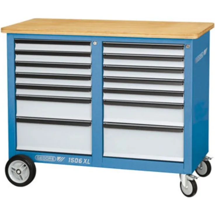 GEDORE 1506 XL 2511 Rollwerkbank, 1,25 m breit, mit 14 Schubladen