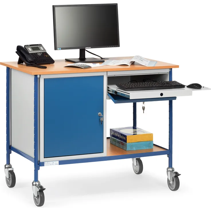 Fetra Rolltisch mit Stahlschrank und ausziehbaren Schublade