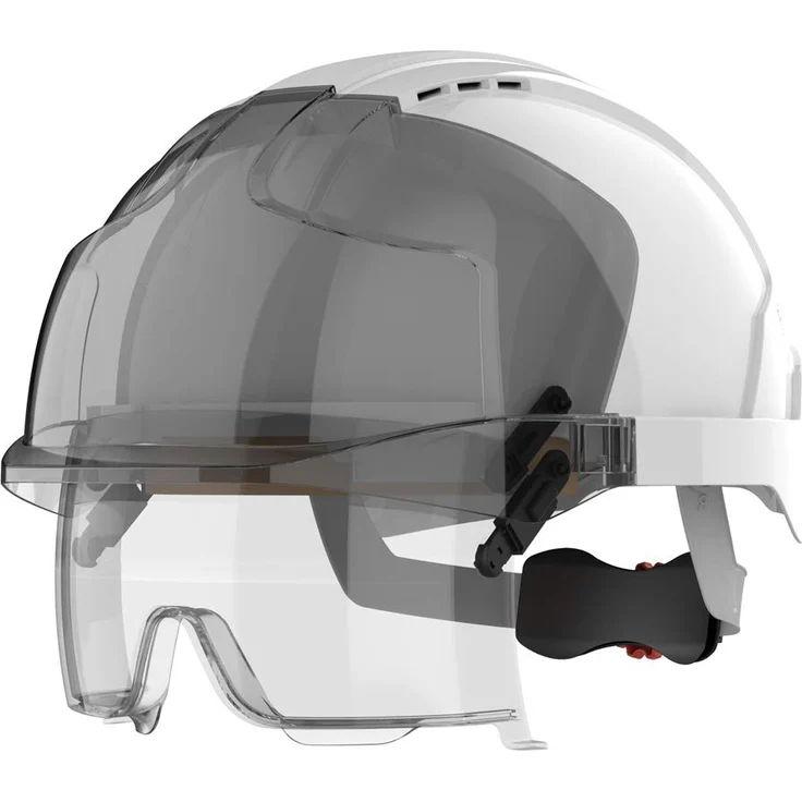 EVO VISTALENSTM Sicherheitshelm mit integrierter Schutzbrille - Weiß-Smoke (JSP AMB170-005-F00)