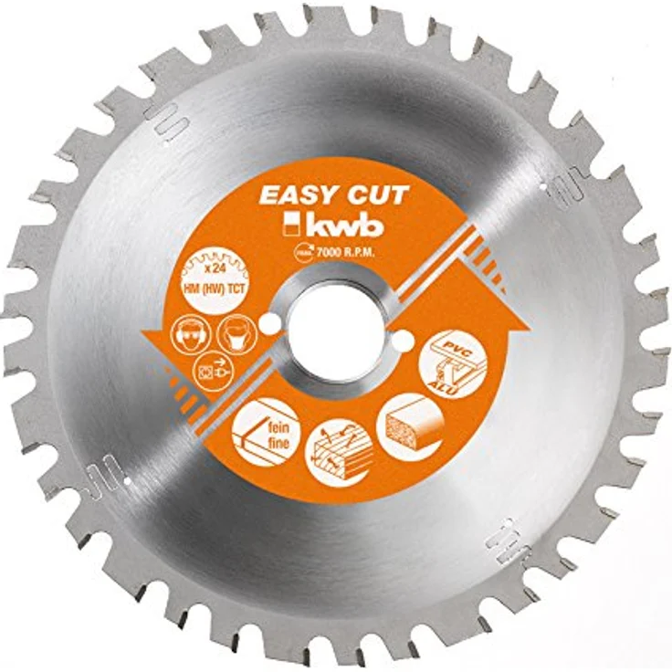 kwb Easy-Cut Kreissägeblatt für Handkreissägen 584333 (160 x 16 mm, 24 Zähne, Spezial-Wechselzahn, Allzweckblatt)