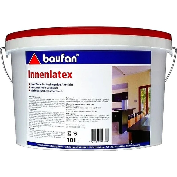 10L Baufan Innenlatex weiß – Bild 1