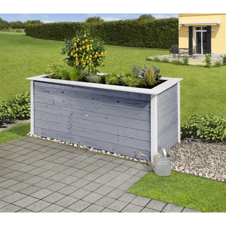weka Profi-Hochbeet 669 C, grau-weiss, 28 mm 205 x 80 x 81 cm