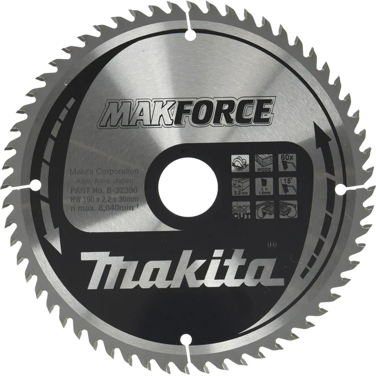 Makita MakForce Saegeblatt, 190 x 30 mm, 60Z, B-32390