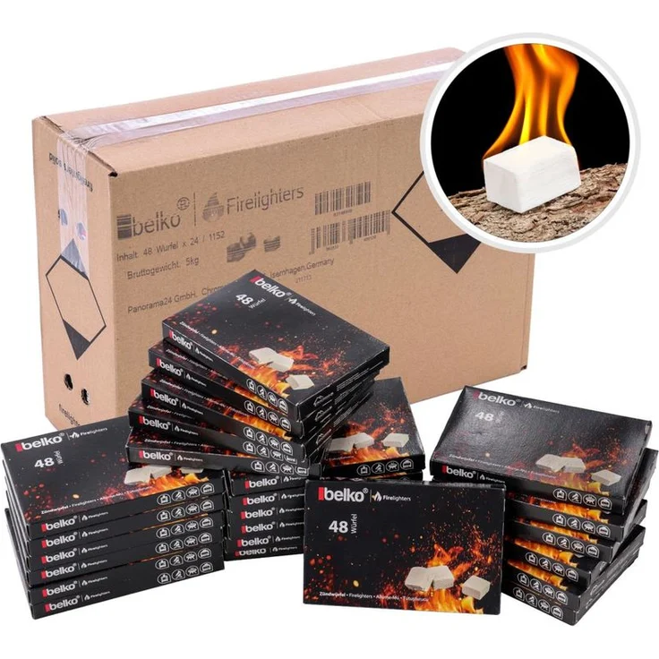 Belko 1152x Anzündwürfel Kaminanzünder Kohle-Anzünder BBQ-Grillanzünder Ofenanzünder – Bild 1