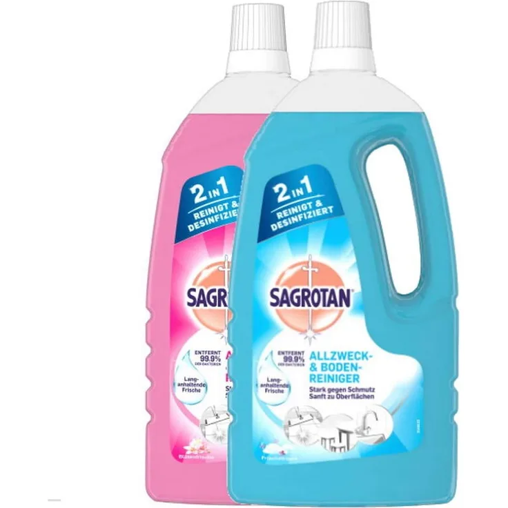 Sagrotan Allzweck-Reiniger Oberfächenreinigung Frischetraum Blütenfrische 2x1,5l