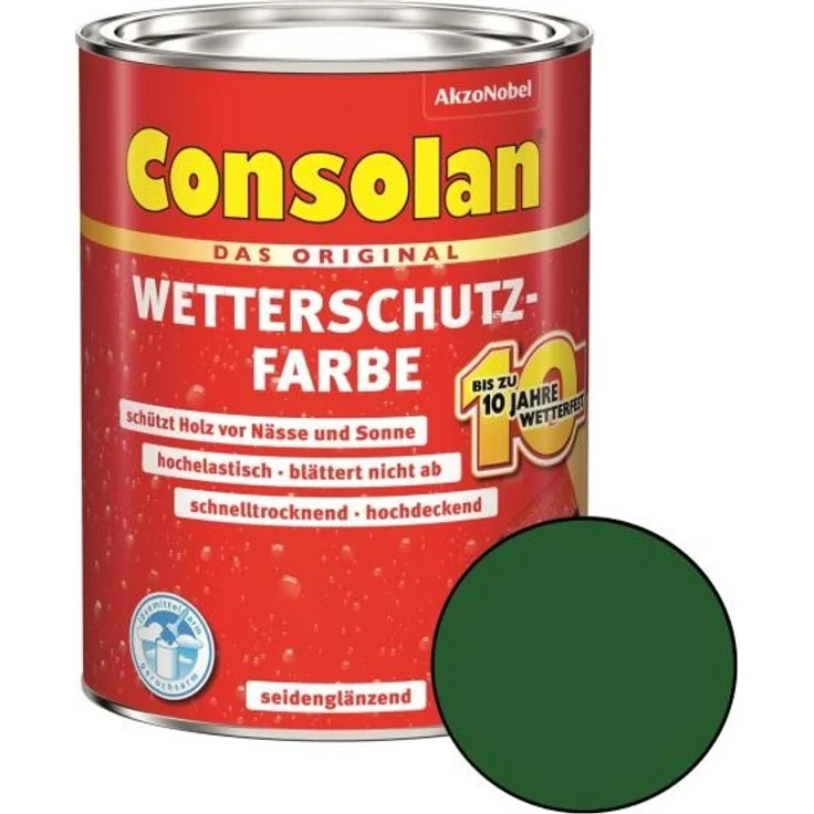 Consolan Wetterschutz-Farbe Grün 2,5 L – Bild 1