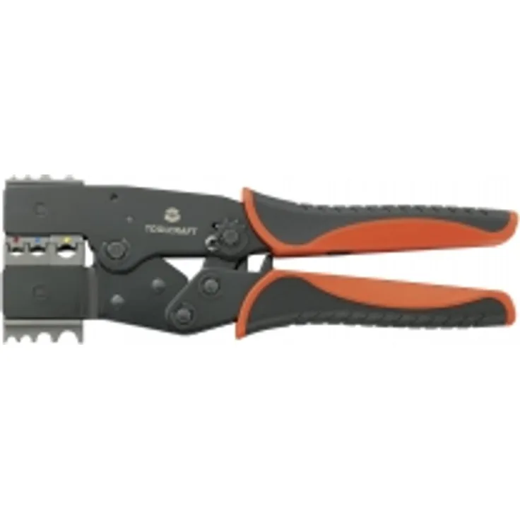 TOOLCRAFT Crimpzange Isolierte Flachstecker, Kabelschuhe, Stoßverbinder 2-i-1 818644
