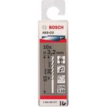 Bosch Professional Metallbohrer HSS-Cobalt (10 Stück, Ø 3,2 mm)