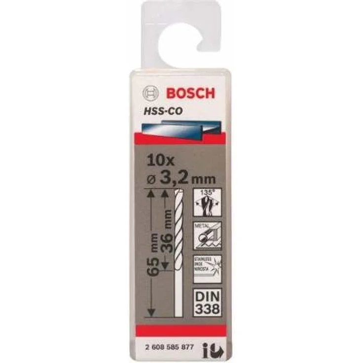 Bosch Professional Metallbohrer HSS-Cobalt (10 Stück, Ø 3,2 mm) – Bild 1