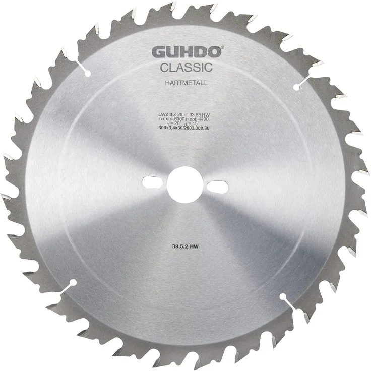 Guhdo Classic HW Kreissägeblatt 350 x 3,5 Bohrung 30 mm-108 Zähne-| Holz fein-Made in Germany