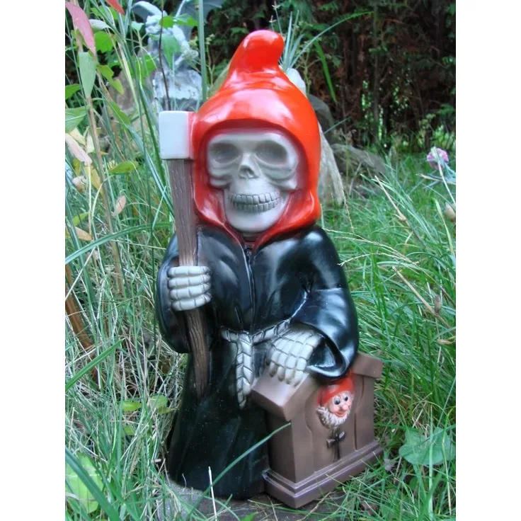Gartenzwerg Sensenmann Reaper aus bruchfestem PVC Zwerg Figur