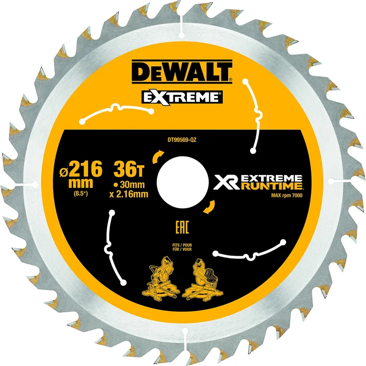 Dewalt XR Extreme Runtime Kreissaegeblatt statisch, 1 Stück, 216-30 mm 36 WZ-FZ, DT99569-QZ – Bild 1