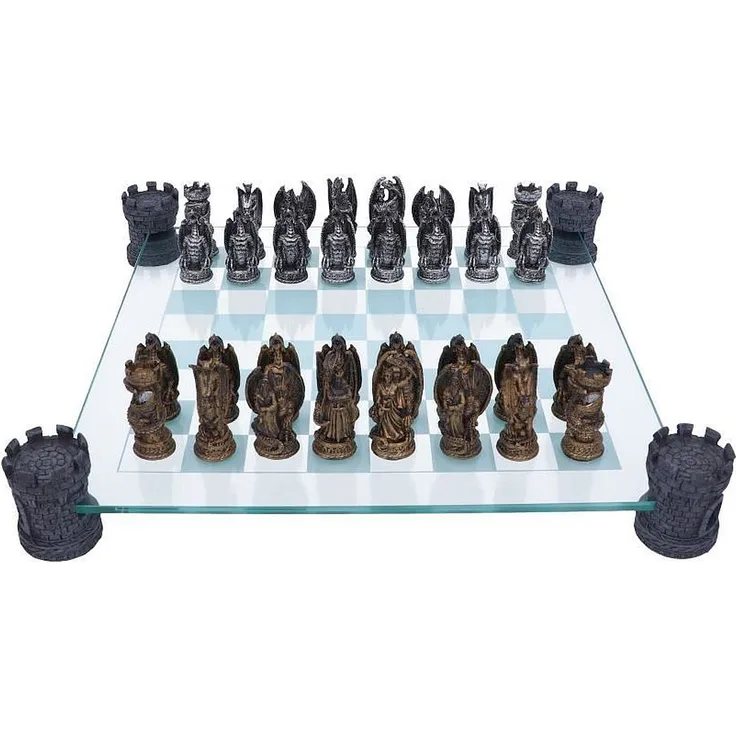 Nemesis Now Schachfiguren und Schachbrett im Set 43 cm Schachpiel