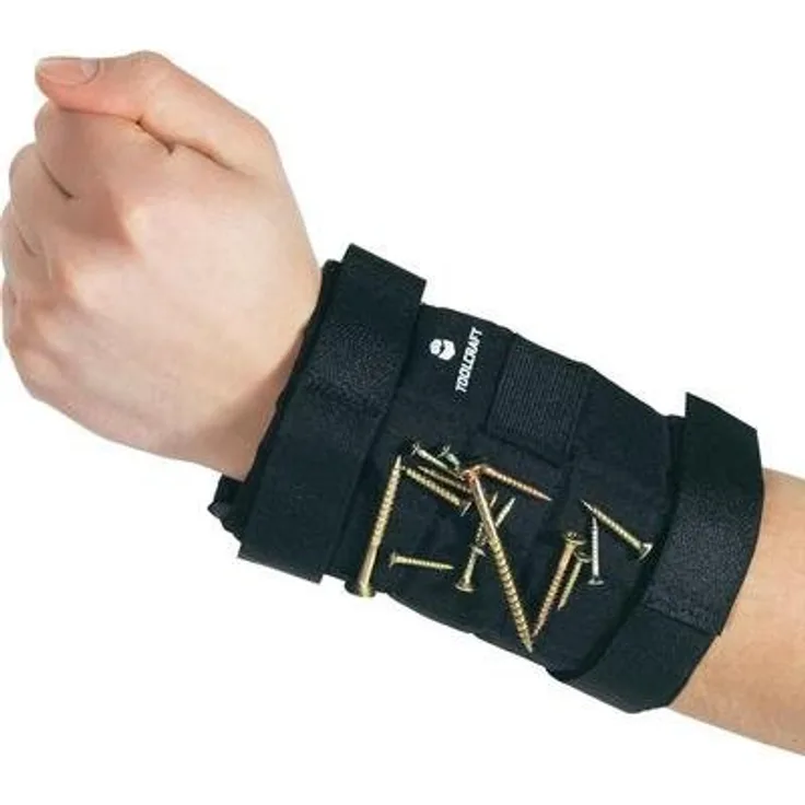 Magnetisches Armband mit Klettbefestigung Schwarz