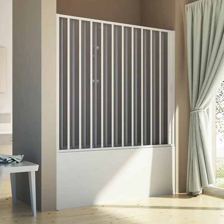 Badewannenaufsatz Duschtür in PVC 160 CM mod. Delfi Seitlich