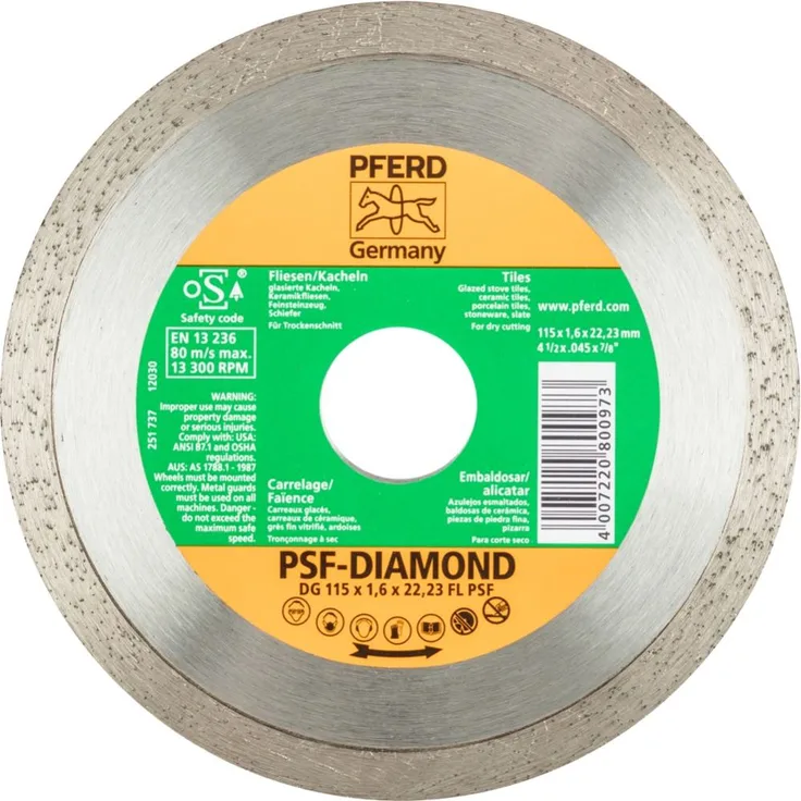 Pferd 68000011 Diamant-Trennscheibe DG 115x1,6x22,23 FL PSF