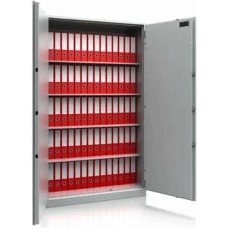 Certeo - Stahlschrank, feuergeschützt - Sicherheitsstufe S1 - HxBxT 1950 x 1200 x 500 mm