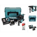 Makita DHR171RTJ 18 V 2-stufiger Brushless Akku Bohrhammer mit SDS Plus im Makpac + 2 x 5,0 Ah Akku + Ladegerät + 5 tlg. Hartmetall Bohrer Set für Mauerwerk und Beton