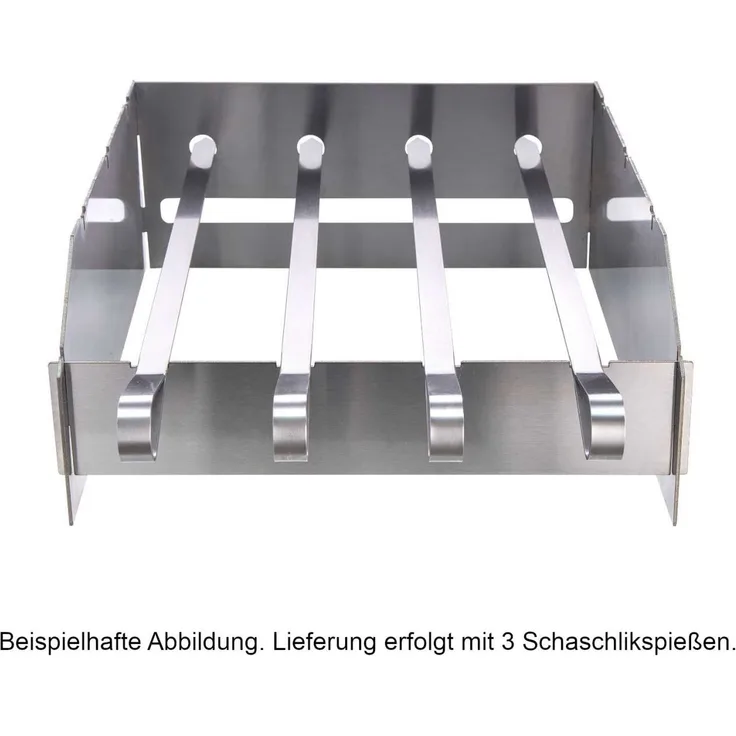 Allgrill Schaschlikspieß-Set für Steakzone Chef S-M-L-XL 32x23x12,5 cm Edelstahl Spritzschutz