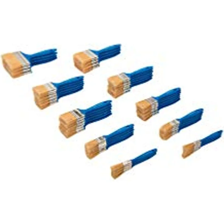 Silverline 359900 Disposable Paint Brush 50pce Einmalpinsel-Set 50-tlg, Borsten ? Natur-Zwinge ? Silber-Griff Blue Pantone 300c