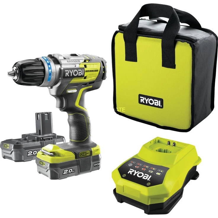 Ryobi Akku-Schlagbohrschrauber R18PDBL-220S,18Volt,grün-schwarz,2x Li-Ionen – Bild 1