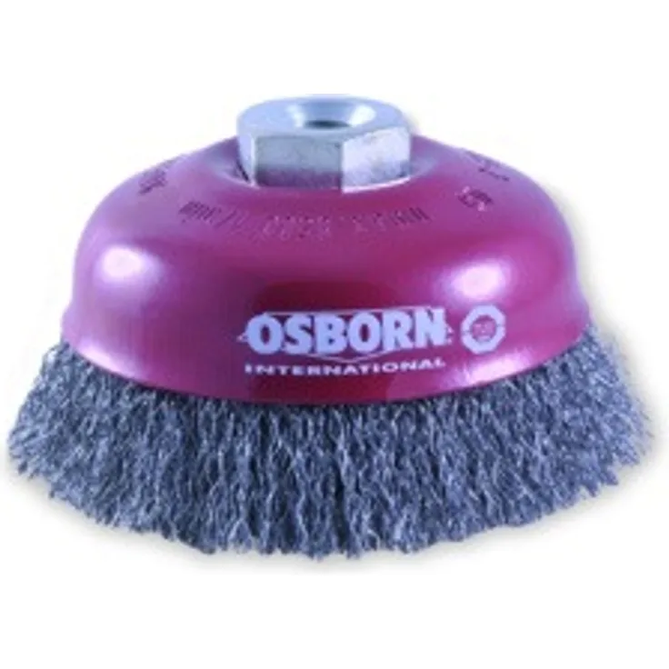 Osborn 2613363 AR0002613363 Winkelschleifer 150 mm, Topfbürste D80 mm Gewinde M14x2,0 gewellter rostfreier Stahldraht 0,30 mm geprüft
