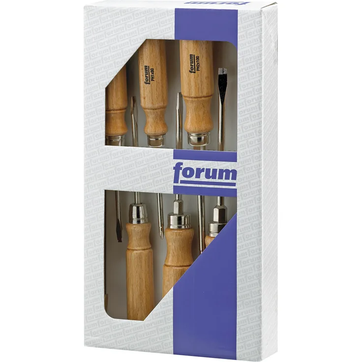 FORUM Schraubendreher-Satz Holz, 5-teilig Schlitz 3,5-9 mm