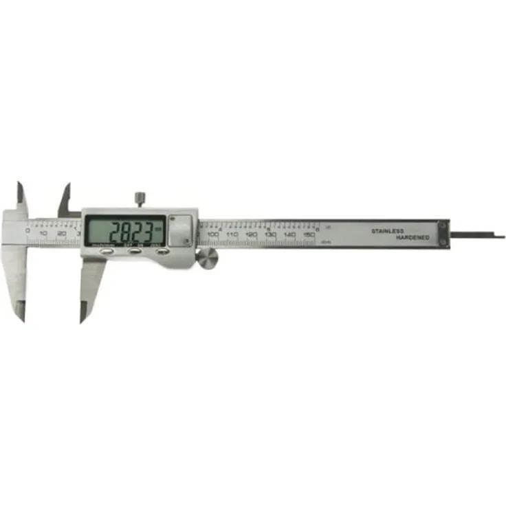 PEREL - 3472B Edelstahl Schieblehre mit Digitaler Anzeige, 150 mm Länge, 0,01 mm Auflösung (20-er pack) 139346
