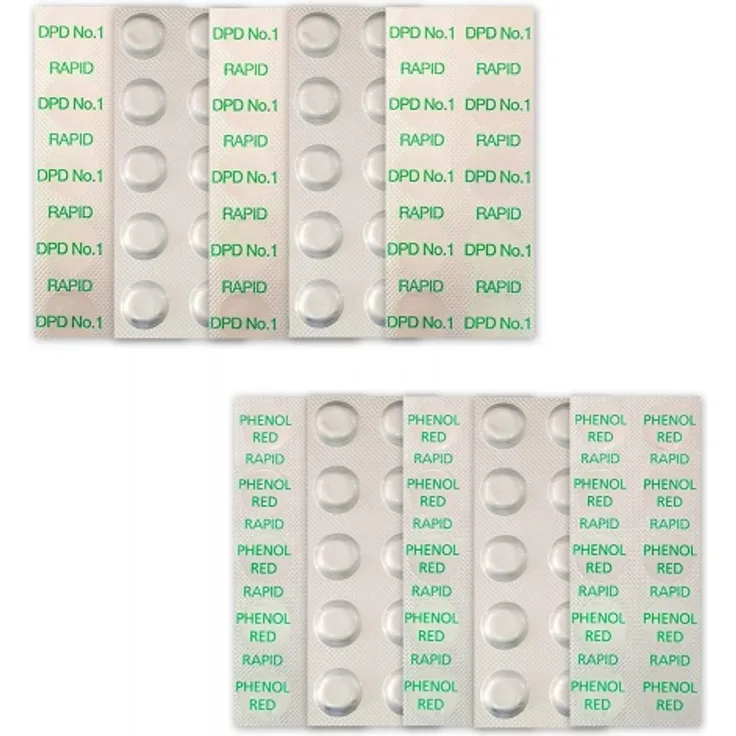 well2wellness 100 Pool Testtabletten Rapid - 50 x DPD No.1 + 50 x Phenol Red