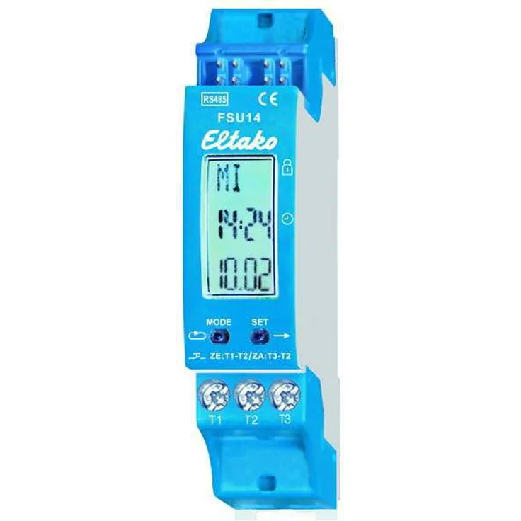 Eltako 4407476 Bus-Schaltuhr RS485 mit Display, 8-Kanal FSU14