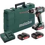 Metabo 18 V Akku-Bohrschrauber BS 18 L Set mit 3x Akku 2,0 Ah, Transportkoffer und Ladegerät SC30 - 602321540