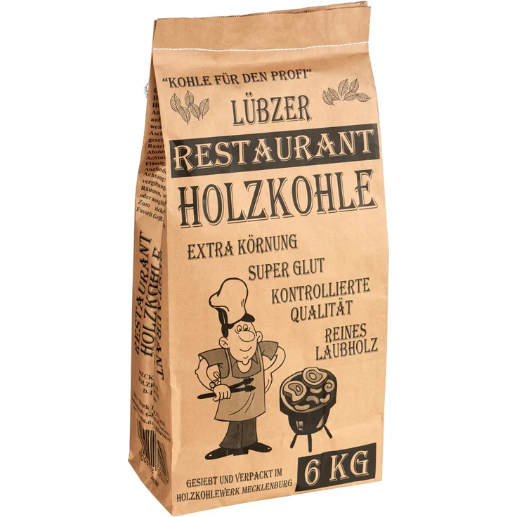 Lübzer Restaurant-Holzkohle 6 kg – Bild 1
