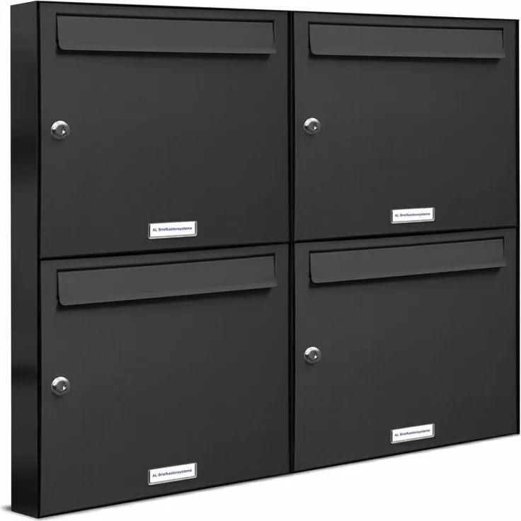 4er Briefkasten Anthrazit Anlage 4 Fach Wandbriefkasten Postkasten Ausführung 4
