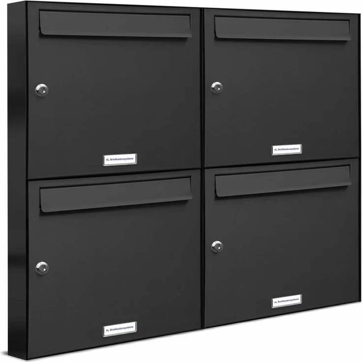 4er Briefkasten Anthrazit Anlage 4 Fach Wandbriefkasten Postkasten Ausführung 4